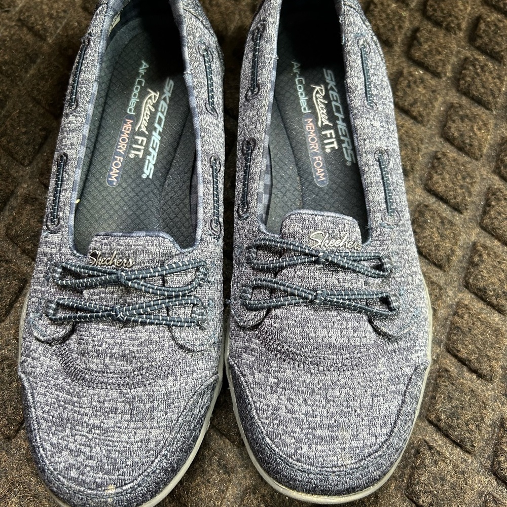 Skechers Blue Knit Slip-On Sneakers size 6